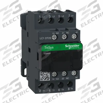 SCHNEIDER Magnetic Contactor: Non-Reversing, 4 Poles, 4NO Contacts, 25 A - Non-Reversing IEC Contactors