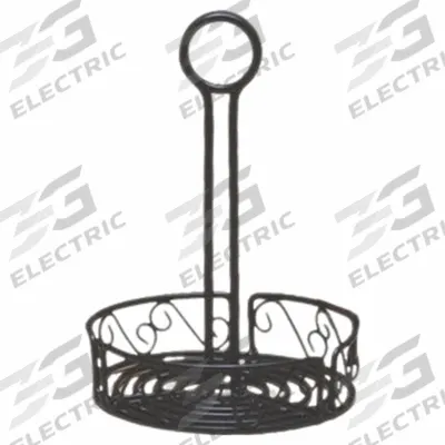 AMERICAN METALCRAFT Round Condiment Rack: Black, 9 in Overall Ht - Condiment Racks & Holders