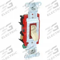 BRYANT Wall Switch: Toggle Switch, 4-Way, Maintained, Ivory, 120/277V AC, 20 A (MPN 4904BI). Key specifications — Illuminated: No; Voltage Rating: 120/277V AC.