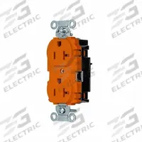 HUBBELL Receptacle: Duplex, 5-20, Orange, 125V AC, 20 A, 2 Pole / 3 Wire (MPN BR20STO)