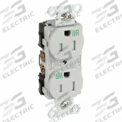 HUBBELL Receptacle: Duplex, 5-15, Gray, 125V AC, 15 A, 2 Pole / 3 Wire (MPN BR15GRYWRTR)