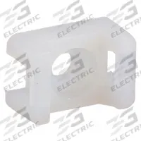 DOLPHIN COMPONENTS CORP Saddle Cable Tie Base: 0.19 in Slot Wd, 0.06 in Slot Ht, Natural, 1,000 PK (MPN DC-LPM-2). Key specifications — For Use With: Cable Tie Sizes 4 in to 11 in; Size: 0.59 in L x 0.4 in W x 0.27 in H; Color: Natural; Screw Mount Hole Size: #6; Brand: DOLPHIN COMPONENTS CORP.