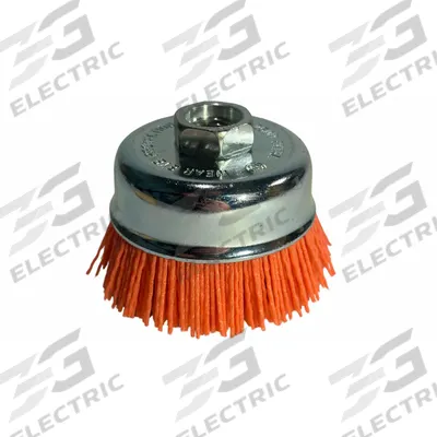 DICO Medium Grit Angle Grinder Brush: Crimped Abrasive Nylon, 3 in Dia - Deburring Brushes for All Metals