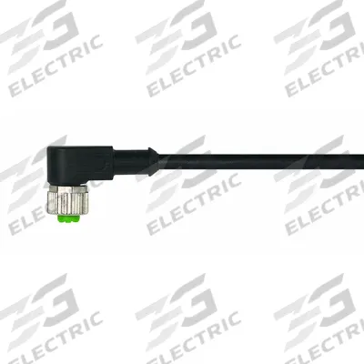 MURRELEKTRONIK Cordset: M12 Female Right Angle X Bare Wire, 12 Pins, Black, PUR, 5 m Cable Lg - Single-Ended Cordsets with PUR Jacket for Twisting Applications