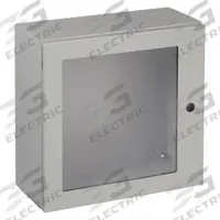 WIEGMANN Enclosure: Steel, 20 in x 20 in x 8 in, NEMA 12/13/3R/4, Clear Cover, Hinged (MPN N412202008WC). Key specifications — Closure Method: 1/4-Turn Latch; Brand: WIEGMANN; Knockouts: Not Included.