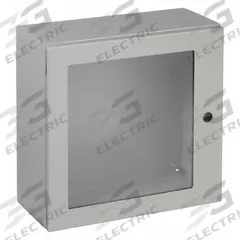 WIEGMANN Enclosure: Steel, 20 in x 20 in x 8 in, NEMA 12/13/3R/4, Clear Cover, Hinged (MPN N412202008WC). Key specifications — Closure Method: 1/4-Turn Latch; Brand: WIEGMANN; Knockouts: Not Included.