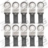 FEIN Oscillating Tool Blade: 1 1/8 in Blade Wd, 4 5/16 in Overall Lg, Bi-Metal, 10 Pieces, 10 PK (MPN 63502151290). Key specifications — attr1097473: Plasterboard; attr1097476: FEIN; attr1097456: Plunge Cutting.