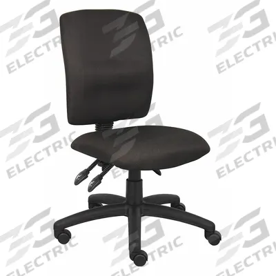 BOSS Office Chair: Black, Fabric Material, 18 1/2 in Back Ht, 19 1/2 in Seat Wd - Armless Office Chairs