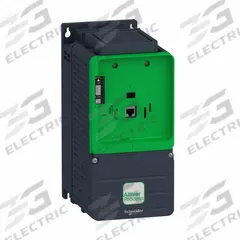SCHNEIDER Variable Frequency Drive: In Phase Three, Out Phase Three, 3 hp, No Bypass, Programmable (MPN ATV930U22N4ZU). Key specifications — Style: Compact; Color: Black/Green; Output Phase: Three.