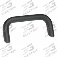 JW WINCO Pull Handle: Threaded Holes, Aluminum, Black, 5.04 in Mounting Hole Center to Center (MPN 565.2-20-128-A-SW). Key specifications — Screw Size: M6; Brand: JW WINCO; Color: Black; _Leg Style: 35° Contact Surface.