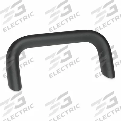 JW WINCO Pull Handle: Threaded Holes, Aluminum, Black - Load-Rated Angled-Leg Pull Handles