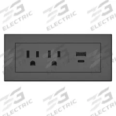 LEGRAND Furniture Power Outlet: 2 Outlets, 10 ft Cord Lg, Black, 5-15R, 5.63 in Wd, Type A/Type C (MPN RDZCBK10). Key specifications — Shape: Rectangular; Brand: LEGRAND; USB Connectors Included: Type A; Mounting Style: Recessed.