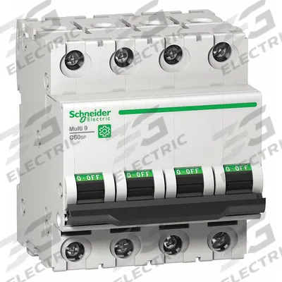 SCHNEIDER Supplementary Protector: 16 A Amps, 14kA at 240V AC, Screw Clamp - C-Curve, 4-Pole UL1077 DIN Rail-Mount Supplementary Protectors