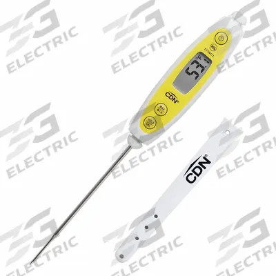 CDN Waterproof Thermometer: Food Safety, LCD, 7 1/4 in Overall Lg - Digital Thermometers for Food