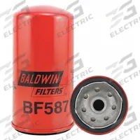 BALDWIN FILTERS Fuel Filter: Spin-On, 3 1/16 in Outside Dia, M16-1.50 Thread Size, Cellulose, BF587. Key specifications — attr1137520: BF587; attr434022: BALDWIN FILTERS; attr427730: Cellulose; attr427731: G449-B Integral Gasket; attr1017112: Trucks; attr1017113: Hough.