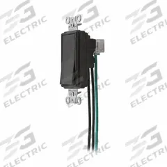 HUBBELL Wall Switch: Toggle Switch, Single Pole, Maintained, Black, 120/277V AC, 15 A (MPN SNAP1201BK). Key specifications — Illuminated: No; Voltage Rating: 120/277V AC.