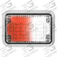 CODE 3 Perimeter Light: Emergency Vehicle Perimeter Light, Red/White, 6 W Watt, Clear, LED, IP65 (MPN 65BZRW). Key specifications — Brand: CODE 3; Lens Color: Clear; Number of Flash Patterns: 20; Installation Type: Permanent; Operating Voltage: 12/24V DC; Light Class Rating: SAE Class 1.