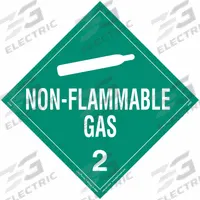LABELMASTER Non-Flammable Gas Placard: Non-Flammable Gas, 10 3/4 in x 10 3/4 in, Vinyl, 25 PK (MPN Z-EZ3). Key specifications — Brand: LABELMASTER; Message: Non-Flammable Gas.