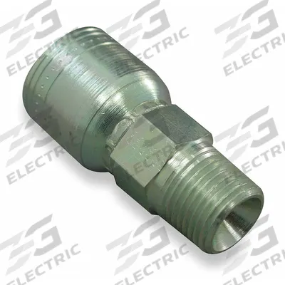 WEATHERHEAD Hydraulic Crimp Fitting: Steel x Steel, Straight, -6 For Hose Dash Size - Weatherhead Crimp Hydraulic Hose Fittings with NPTF Connection