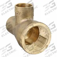 NIBCO Sweat Fitting Tee: 1 in CTS x 1/2 in Pipe x 1 in CTS, Cup x FNPT x Cup, Cast Bronze (MPN 714RR-LF 1X1/2X1)