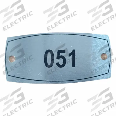 APPROVED VENDOR Locker Number Plate: 2 1/4 in x 1 in, 1 Plates, 51 to 100, Aluminum, Gray - Number Plates