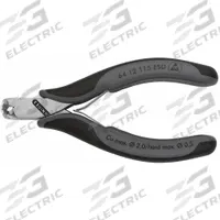 KNIPEX ESD End Cutting Nippers: 4 1/2 in Overall Lg, For 0.06 in Max Wire Thick, 7/16 in Jaw Wd (MPN 64 12 115 ESD). Key specifications — attr308479: Multi-Component; attr308478: Steel; attr324866: KNIPEX.