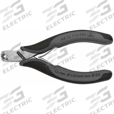 KNIPEX ESD End Cutting Nippers: 4 1/2 in Overall Lg, For 0.06 in Max Wire Thick - ESD-Safe Nippers
