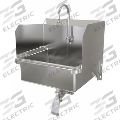 SANI-LAV Hand Sink: 1 Stations, 7 in Bowl Dp, 17 in Bowl Lg, 14 in Bowl Wd, Faucet Included - One-Station Wall-Mounted Hand Sinks with Faucets