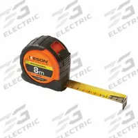 KESON Tape Measure: Nonmagnetic Single Hook Tip, 8 m, Plastic, High-Visibility Orange (MPN PGPRO8MV). Key specifications — attr935324: KESON; attr942259: High-Visibility Orange; attr935326: Finger Brake; attr935328: 1 mm; attr935329: Centimeters; attr935337: Metric; attr936607: Manual Lock; attr985315: Greater than 5 m.