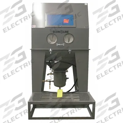 ECONOLINE Abrasive Blast Cabinet: Pressure Feed, 48 in W x 48 in D Work Area - Heavy-Duty Floor-Mount Pressure-Feed Blasting Cabinets
