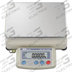 A&D WEIGHING Industrial Bench Scale: 8 1/4 in x 11 7/8 in, Not IP Rated, Integrated, Stainless Steel (MPN EK-15KL). Key specifications — attr1341383: RS-232C; attr1341384: 0.1 g/0.0005 lb; attr1341400: A&D WEIGHING; attr1383935: Stainless Steel.