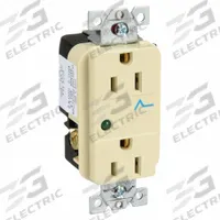 HUBBELL Receptacle: Duplex, 5-15, Ivory, 125V AC, 15 A, 2 Pole / 3 Wire (MPN HBL5260ISA)