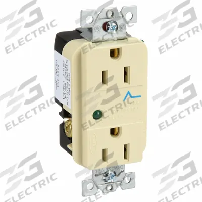 HUBBELL Receptacle: Duplex, 5-15, Ivory, 125V AC, 15 A, 2 Pole / 3 Wire (MPN HBL5260ISA) - General Purpose Receptacles
