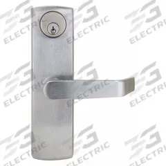 TOWNSTEEL Mechanical Exit Device Trim: 84 in Max Door Wd, Chrome (MPN TLESC-05-626). Key specifications — Color: Silver; Product Type: Mechanical Exit Device Trim; Brand: TOWNSTEEL; Outside Trim Type: Lever; Exit Device Style: Escutcheon Lever; ADA Compliant: No.