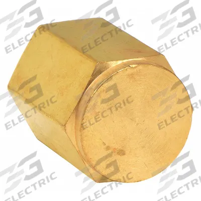 PARKER Cap: Cored Cap, Bright C36000 Brass, 1/2 in, NPT Threaded, 3,600 psi - Threaded Extreme-Pressure Instrumentation Pipe Fittings