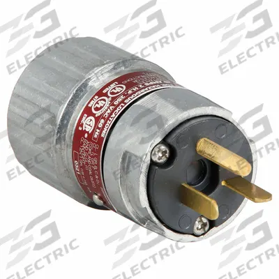 HUBBELL Straight Blade Plug: 6-20P, 250V AC, 20 A, 2 Pole - Hazardous-Location Plugs