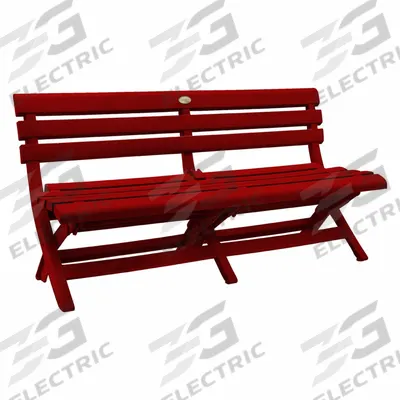 GROSFILLEX Folding Bench: Barn Red, Barn Red, 16 in Seat Ht, 58 3/4 in Seat Wd - Patio Benches