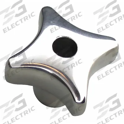 APPROVED VENDOR Hand Knob: 4 Point, Stainless Steel, 1/2"-13 Thread - Corrosion-Resistant 4-Arm Knobs with Threaded Through-Hole
