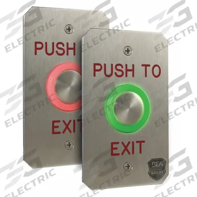 BEA Exit Push Button: 4 1/2 in Ht, 5/8 in Dp, 2 3/4 in Wd, ADA Compliant, Stainless Steel - Push-to-Exit Buttons
