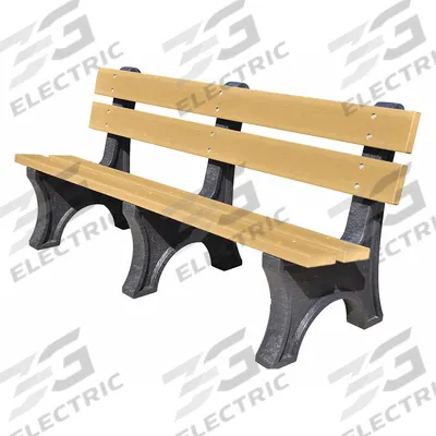 ULTRASITE Outdoor Bench: Colonial, 72 in Overall Lg, 33 1/2 in Overall Ht, Cedar - Vandal Resistant Resinwood Benches