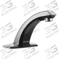 SLOAN Bathroom Sensor Faucet: Optima, Brass, Chrome Finish, Single-Post, Plug-In, Back-Check Tee (MPN ETF-80-4-PLG-TEE-CP-0.5GPM-MLM-IR-FCT). Key specifications — Brand: SLOAN; Includes: Solenoid Assembly; Series: Optima.