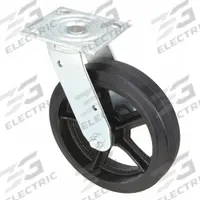 APPROVED VENDOR Plate Caster: Swivel, No Brake, Rubber, 8 in Wheel Dia., 2 in Wheel Wd, Medium Duty (MPN 16MR08201S). Key specifications — Brand: APPROVED VENDOR; Wheel/Tread Color: Black; Roll Up: Swivel.