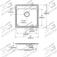 JUST MANUFACTURING Bowl Drop-In Sink: 22 in Overall Lg, 21 in Overall Wd, 6 in Bowl Dp, 1 Bowls (MPN SLFADA2122A602-J). Key specifications — Brand: JUST MANUFACTURING; Color Family: Silver/Gray.