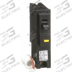 SQUARE D Miniature Circuit Breaker: 20 A, 120V AC, Single Phase, 10kA at 120V AC, 1 Poles (MPN HOM120GFI). Key specifications — Phase: Single; Amps: 20 A; AC Voltage Rating: 120V AC; Max. AIR Rating: 10kA at 120V AC; For Use With: Homeline Load Center; Brand: SQUARE D.