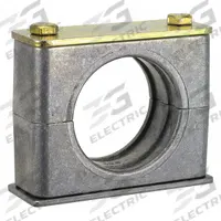 ZSI Vibration-Dampening Beta Clamp: Ribbed Bore, Steel Clamp, Aluminum Cushion, For 1 Lines (MPN S1007S-AL)