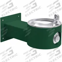 ELKAY Drinking Fountain: On-Wall, 8 in Ht, 19 1/8 in Dp, 10 in Overall Wd, ADA Compliant, Green (MPN LK4405EVG). Key specifications — Housing Color: Green; Brand: ELKAY; Vandal Resistant: Vandal Resistant; Housing Material: Stainless Steel; Refrigeration: Non-Refrigerated.