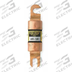BUSSMANN Forklift Limiter Fuse: ACK Series, Bolt-On, Gen Purpose, 140 A, 72 V DC, Non-Indicating (MPN ACK-140). Key specifications — Brand: BUSSMANN; Series: ACK.