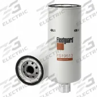 FLEETGUARD Automotive Fuel Filter: 16 5/16 in Overall Lg, 3 11/16 in Outside Dia, Diesel Fuel (MPN FS19513). Key specifications — Brand: FLEETGUARD; Media Material: Plastic; Compatible Vehicle Type: Trucks; Compatible Vehicle Make: Gradall.