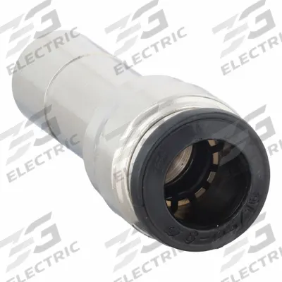 AIGNEP USA Push-Fit Adapter Fitting: 10 mm OD x 8 mm OD Size, Brass, 1 17/32 in Overall Lg - Nickel-Plated Brass Tube Fittings