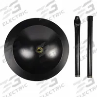 JAN FAN Pedestal Base: Pedestal Base, 54 in Lg, 2 in Wd, 10 in Base Dia., Stainless Steel (MPN JF-2PPF-B). Key specifications — Material: Stainless Steel; Manufacturer Part Number: JF-2PPF-B; Brand: JAN FAN; Color: Black.